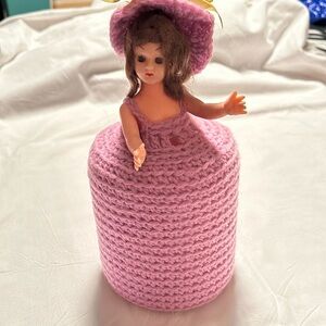 Vintage purple crochet doll
